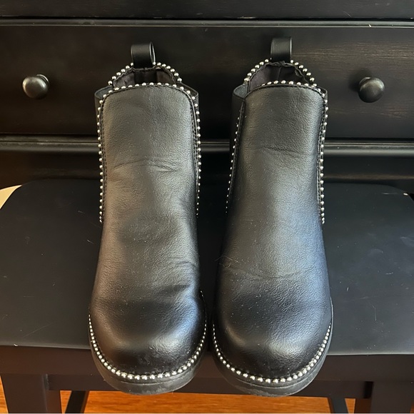 Studded Black Ankle Boots - Picture 3 of 5